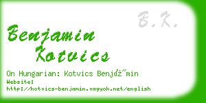 benjamin kotvics business card